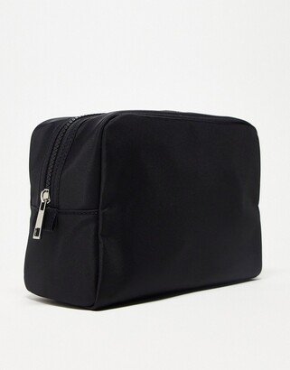 medium size nylon toiletries bag in black