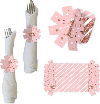 Big Dot Of Happiness 1st Birthday Little Miss Onederful Girl First Birthday Holder Napkin Rings 24 Ct