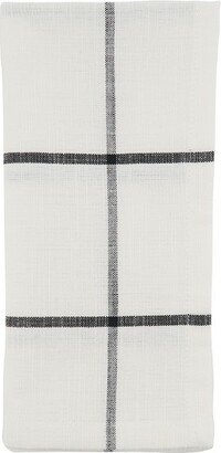 Saro Lifestyle Simple Plaid Table Napkins (Set of 4), White, 20