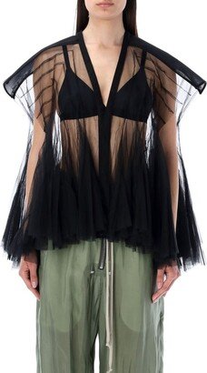 Sheer Detailed Tulle Blouse