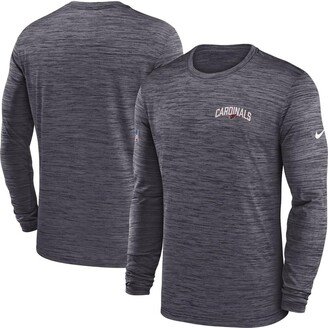 Men's Charcoal Arizona Cardinals Velocity Athletic Stack Performance Long Sleeve T-shirt