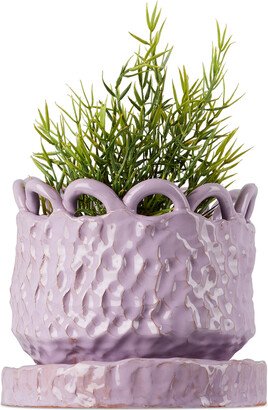 GERSTLEY Purple Scalloped Planter