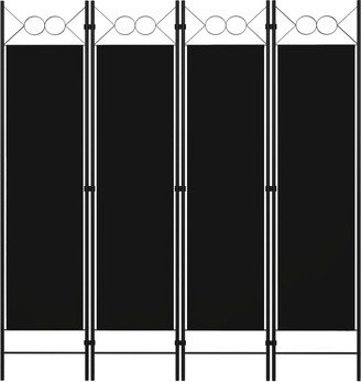 4-Panel Room Divider Black 63x70.9