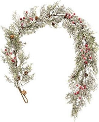 Snowy Cypress & Sugar Berry Garland - 5 feet long