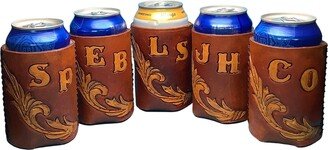 Personalized Groomsman Gift, Leather Drink Holder Hand Tooled