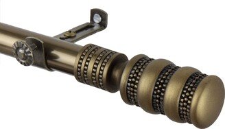 InStyleDesign Cork Finial Adjustable Antique Brass Curtain Rod Set