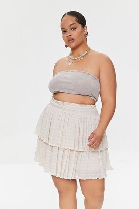 Plus Size Tiered Flounce Mini Skirt