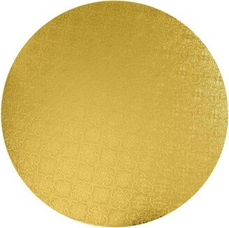 O'Creme Gold Wraparound Cake Pastry Round Drum Board 1/4 Inch Thick, 16 Inch Diameter - Pack of 10