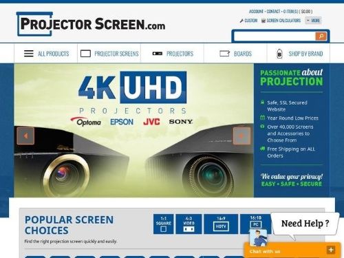 Projectorscreen.com Promo Codes & Coupons