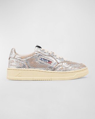 Medalist metallic Embossed Low-Top Sneakers