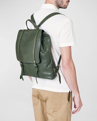 Men's Trappola Leather Drawstring Backpack