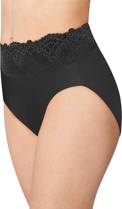 Women's Passion for Comfort Hi-Cut Panty (Black Lace) Women's Underwear