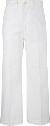 High-Waist Cropped Flared Trousers-AB