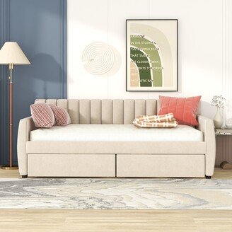 no Upholstered daybed with Drawers, Wood Slat Support