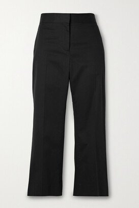 Bapri Cropped Cotton-blend Straight-leg Pants - Black