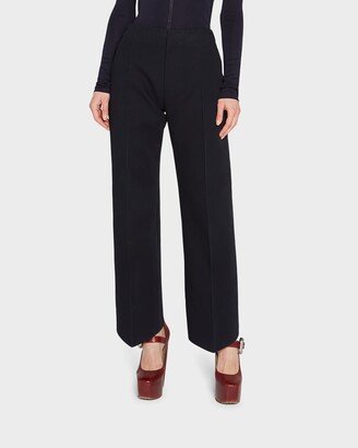 Canvas Cropped Flare Pants