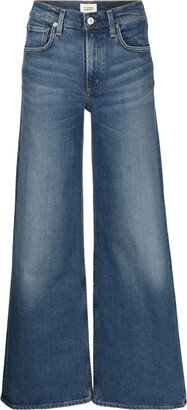 Loli logo-patch wide-leg jeans