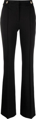 Pleat-Detail Flared Trousers-AA