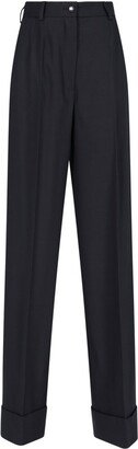 Wide-Leg Cuffed Trousers-AA