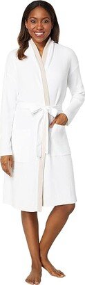 CozyChic Ultra Lite(r) Tipped Ribbed Short Robe (Sea Salt/Shell) Women's Clothing