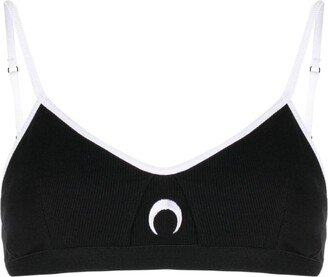 Embroidered-Logo Sports Bra