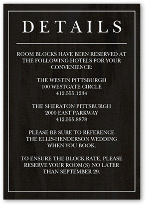 Enclosure Cards: Verdant Union Wedding Enclosure Card, Black, Matte, Signature Smooth Cardstock, Square