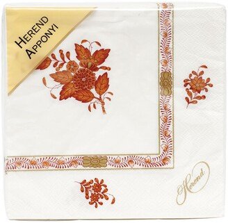 Chinese Bouquet Rust Paper Napkins, Set of 20