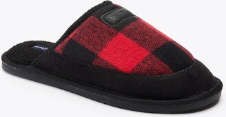 Mens Plaid Faux-Fur-Lined Slipper