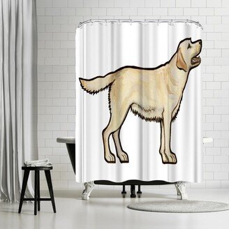 71 x 74 Shower Curtain, Golden Lab by Sally Pattrick