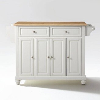 Cambridge Natural Wood Top Kitchen Island White