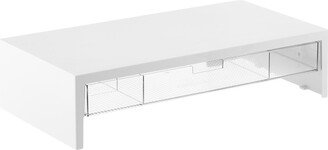 The Everything Organizer Monitor Stand with Drawer White/Clear