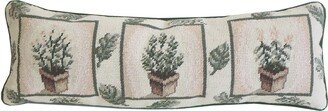 8 x 20 Herb And Leaf Needlepoint Throw Pillow