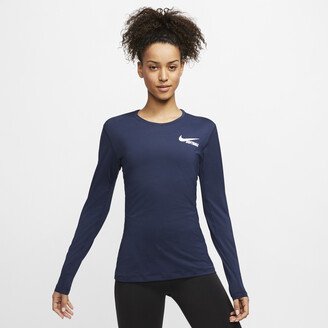 Women's Dri-FIT Long-Sleeve Softball Top in Blue