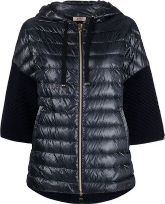 Hooded Quilted Panelled Jacket