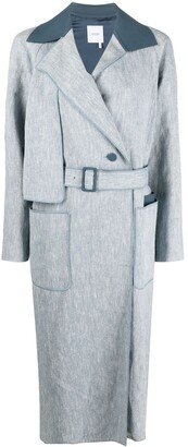 Linen-Silk Blend Oversize Trench Coat