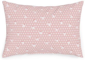 Outdoor Pillows: Mushroom And Dots - Pink Outdoor Pillow, 14X20, Single Sided, Pink