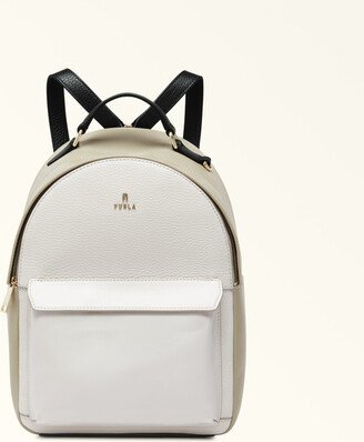 Favola Backpack S Marshmallow White Colourblock Grained Leather Woman