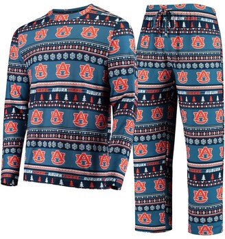 Concepts Sport Men's Navy Auburn Tigers Ugly Sweater Knit Long Sleeve Top and Pant Set