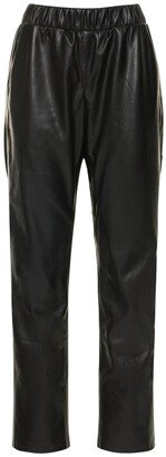 Colton faux leather track pants