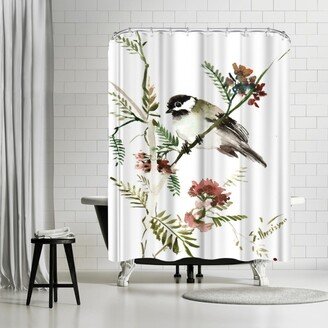 71 x 74 Shower Curtain, Mountain Chickadee by Suren Nersisyan