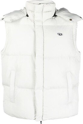 Logo-Patch Hooded Padded Gilet-AB