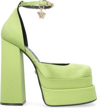 Medusa Head Charm Satin Platform Pumps-AA