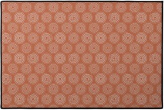 Door Mats: Happy Abstract Circles - Terracotta Door Mat, Orange