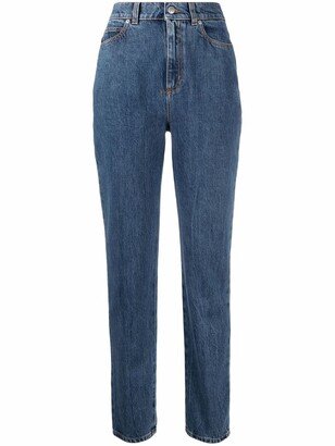 High-Waisted Slim-Fit Jeans