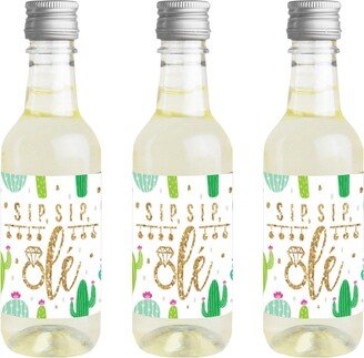 Big Dot Of Happiness Final Fiesta - Mini Wine Bottle Label Stickers - Bachelorette Favor Gift - 16 Ct