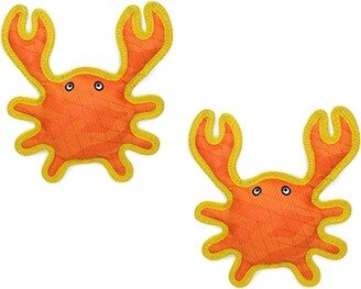 DuraForce Crab Tiger Orange-Yellow, 2-Pack Dog Toys