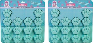 Jojo Modern Pets Paw Print 3 in 1 Silicone Baking Treat Tray (2-Pack)