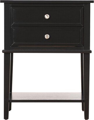 Passion Furniture Newton 2-Drawer Black Nightstand (28 in. H x 16 in. W x 22 in. D)