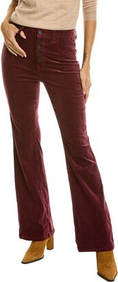 The Side Street Claret Velvet Bootcut Jean