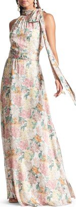 Kayla Floral Mock Neck Gown